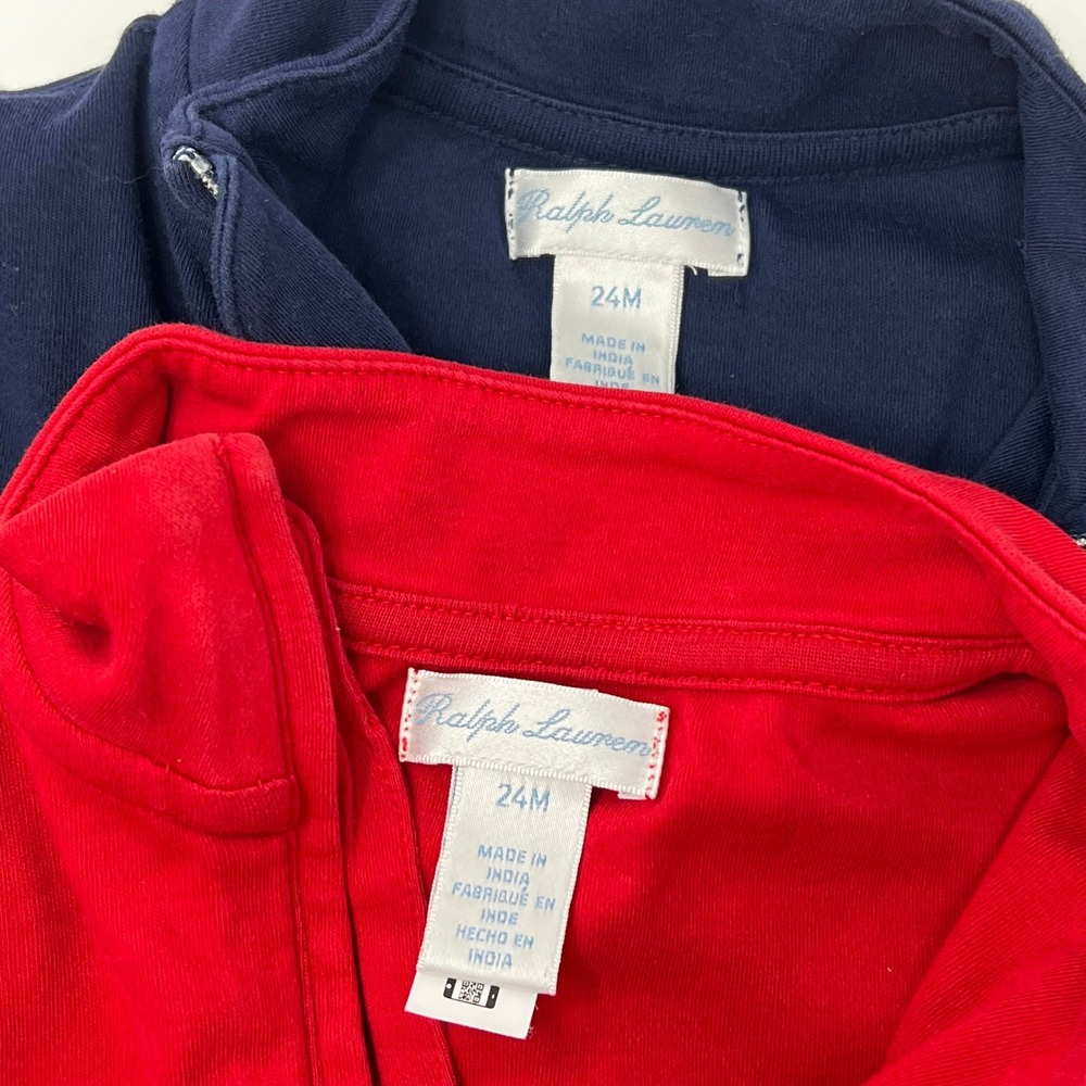 Ralph Lauren Kids 24M Cotton Interlock 1/4 Zip Pullover Sweater Lot of 2 - Picture 7 of 9